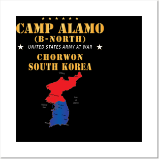 Camp Alamo - B-Borth - Chorwon - South Korea w Map - Vert X 300 Posters and Art